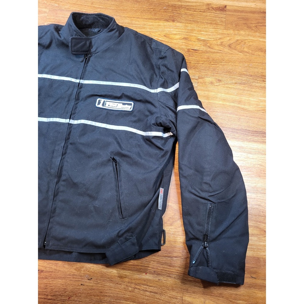 First Racing Motorcycle Jacket Mens Size L Scotchlite 3M Arm Shield - Picture 2 of 6
